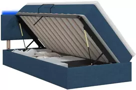 LED saugojimo lova su čiužiniu Mėlyna 90 x 200 cm Audinys