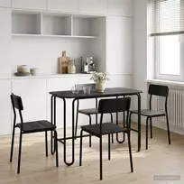 Valgomojo stalas 100 x 50 x 75 cm Apdirbta mediena Juoda