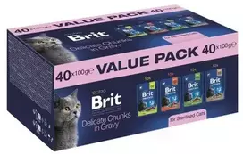 BRIT Premium by Nature Value pack Sterilised Box – šlapias kačių maistas – 40x100g