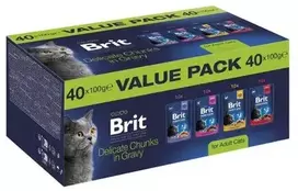 BRIT Premium by Nature Value pack Adult Box – šlapias kačių maistas – 40x100g