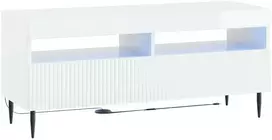 TV staliukas LED televizoriaus spintelė Itin blizgi balta Apdirbta mediena