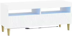 TV staliukas LED televizoriaus spintelė Balta Apdirbta mediena