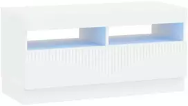 TV staliukas LED televizoriaus spintelė Balta Apdirbta mediena