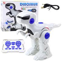 RC robotas, dinozauras Lean Toys Intelligent Tyrannosaurus Rex, 28 cm, mėlyna sp./balta sp.