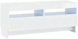 TV staliukas LED televizoriaus spintelė Itin blizgi balta Apdirbta mediena