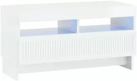 TV staliukas LED televizoriaus spintelė Itin blizgi balta Apdirbta mediena