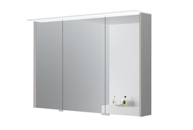 Veidrodinė spintelė Kame Loft, MC3DML/100-70/D37-LFT, su LED stogeliu, 100 cm, Perlų pilka