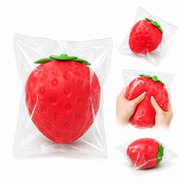Braškės formos „Squishy“ – minkštas atsistatantis streso mažinimo žaislas