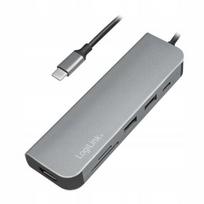 Logilink UA0343 - Daugiafunkcinis USB-C Hubas su HDMI, PD, Kortelių Skaitytuvu, USB 3.2 Gen, Juodas