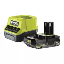 RYOBI 18 V ONE+ akumuliatoriaus startinis rinkinys RC18120-120 (žalia/juoda, įkroviklis + 2,0 Ah baterija)