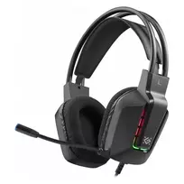 Laidinės USB ausinės žaidimams DEFENDER GOTHIC RGB su mikrofonu, juodos