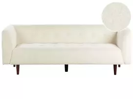 Trivietė sofa BYSKE Bouclé, balta