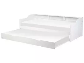 Ištraukiama lova iš pušies medienos EDERN 90 x 200 cm, balta
