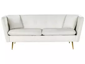 Trivietė sofa FREDERICA, veliūras, kreminė balta