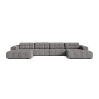 Pilkos spalvos kampinė sofa iš šenilinio audinio („U“ formos) Chicago – Cosmopolitan Design