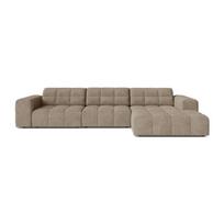Smėlio spalvos kampinė sofa iš šenilinio audinio (su dešiniuoju kampu/su gultu) Chicago – Cosmopolitan Design