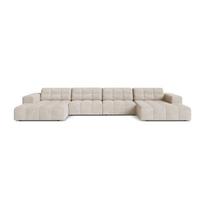 Kreminės spalvos kampinė sofa iš šenilinio audinio („U“ formos) Chicago – Cosmopolitan Design