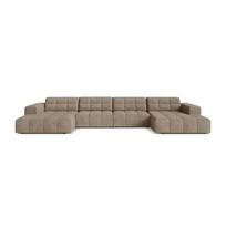 Smėlio spalvos kampinė sofa iš šenilinio audinio („U“ formos) Chicago – Cosmopolitan Design