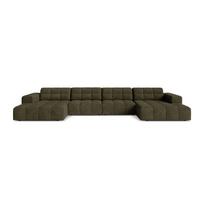 Khaki spalvos kampinė sofa iš šenilinio audinio („U“ formos) Chicago – Cosmopolitan Design