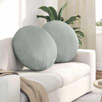 Sėdynių pagalvėlės 2 vnt Aksomas Šviesiai pilka Ø60 x 21 cm