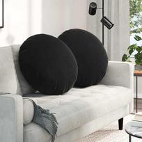Sėdynių pagalvėlės 2 vnt Aksomas Juoda Ø60 x 21 cm