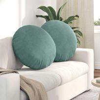 Sėdynių pagalvėlės 2 pcs Jūrinė žalia Ø 40 x 13 cm Aksomas