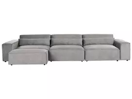 MODULINĖ 3 vietų sofa HELLNAR pilka su pufas