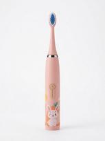 iLike Kids Rechargeable Sonic Electric Toothbrush, USB Charging, 3 Brush Heads (1+2 Replacement Heads), Soft Bristles, Waterproof, Bunny Design, Pink Pink