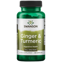 Swanson Ginger & Turmeric 60 caps Imbieras su ciberžole