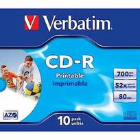 Verbatim CD-R 80/700MB 52X AZO WIDE PRINTABLE jewel box - 43325   43325