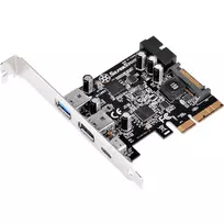 SilverStone ECU05 – USB adapteris – PCIe 2.0 x2 Low Profile – USB 3.1 Type C x 1 + USB 3.0 x 2 + USB 3.0 (vidinis) x 2 (SST-ECU05)
