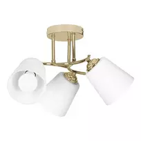 Pakabinamas šviestuvas ActiveJet AJE-EMILY 3P GOLD E27, 3×40W, 50 cm skersmuo, metalinis korpusas, matinis baltas stiklas