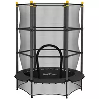 Vaikiškas batutas su apsauginiu tinklu Ø140 cm, 3-10 metų vaikams, maks. apkrova 50 kg, juodas