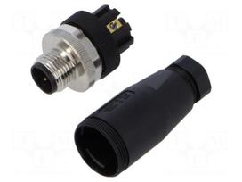 Connector: M12 | plug | PIN: 4 | male | 250V | straight | IP67 | for cable