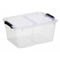 Įrankiai ir matavimo prietaisai // Įrankių, priedų naujienos // Pojemnik z podwójną pokrywą Plast Team Home Box Flex 15L, Składana pokrywa, Klipsy zabezpieczające, Transparentny, 23010800
