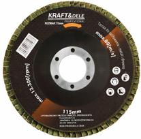 KRAFTDELE įrankių priedai // Diskai elektriniams įrankiams // \nTarcza listkowa P80 115mm KD962\n