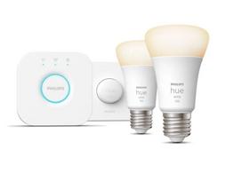 Philips HueW 9.5W A60 E27 2 spuldzes + Bridge + slēdzis 929002469210 8719514329928