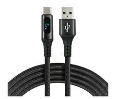Kabelis su LCD ekranu | USB – USB-C | 100 cm | Greitas įkrovimas 3A | Duomenų perdavimas iki 480Mb/