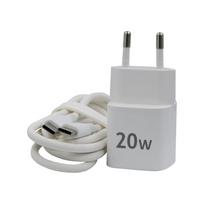 Adapteriai Evelatus  FusionChage Wall Charger Bundle 20W Power Adapter - 60W USB-C to USB-C Silicone Cable White