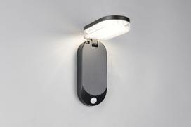 Trio Lagoas hybrid solar LED sienas lampa black rechargeable motion+dusk sensor 4000K  R23176102 4017807647969