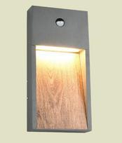 Trio Salmon LED sienas lampa wood/anthracite motion sensor  246969135 4017807603712