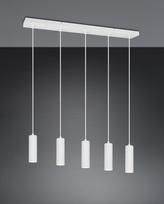Trio Soka piekarama lampa 5-pc GU10 matt white brushed steel 367700531 4017807658514