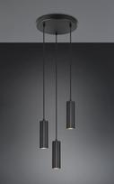 Trio Soka piekarama lampa 3-pc GU10 matt black brushed steel 367730332 4017807658590
