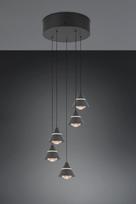 Trio Romeo LED piekarama lampa 5-pc matt black brushed steel 337030532 4017807667806