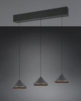 Trio Laguna LED piekarama lampa 3-pc matt black brushed steel 336210332 4017807667646
