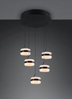 Trio Dios LED piekarama lampa 5-pc matt black brushed steel 331430532 4017807657678