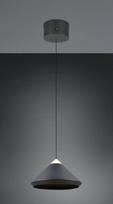 Trio Laguna LED piekarama lampa 1-pc 30 cm matt black brushed steel 336219132 4017807677508