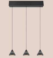 Trio Romeo LED piekarama lampa 3-pc matt black brushed steel 337010332 4017807667769