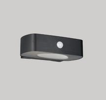 Trio Bilbao hybrid solar LED sienas lampa black rechargeable motion+dusk sensor 4000K  R23336202 4017807648058
