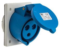 Power socket panel mounting 2P+E 32A IP44